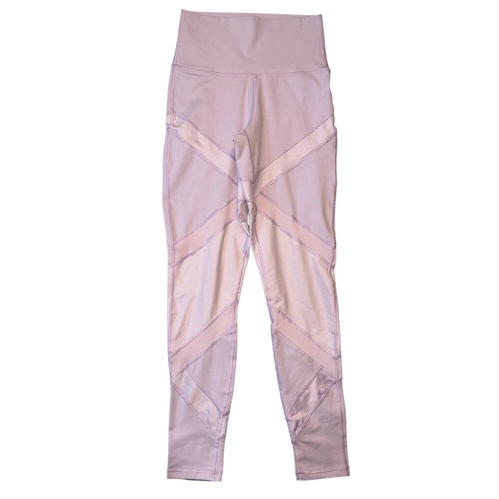 OFFLINE by Aerie Women Leggings S Textured Paneled Athletic Purple